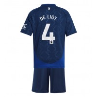 Camiseta Manchester United Matthijs de Ligt #4 Segunda Equipación Replica 2024-25 para niños mangas cortas (+ Pantalones cortos)